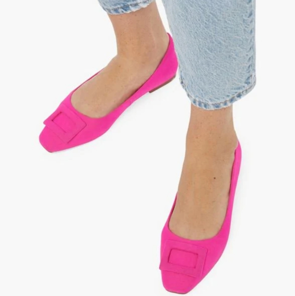 Nib JustFab Brinley Buckle Detail Flat size 7